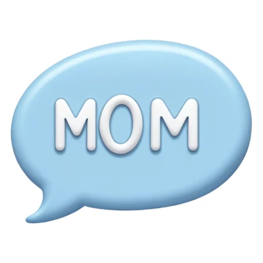 Pastel blue sing say "Mom" sticker