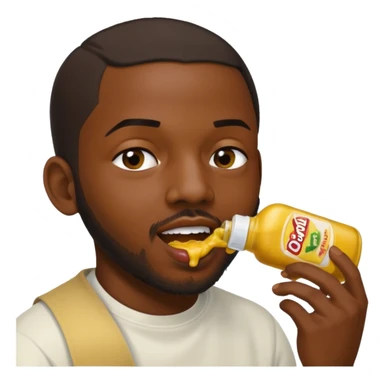 Kendrick Lamar squeezing a bottle of mustard into Drakes mouth sticker