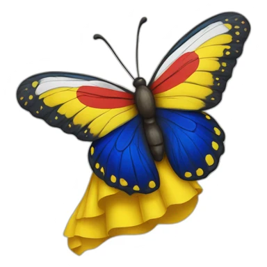 Una mariposa con los colores de la bandera de Colombia sticker