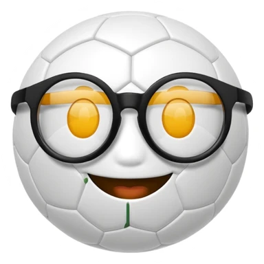 soccer ball wearing joke glasses sticker