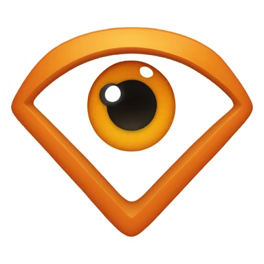 un triangulo de color naranja con un ojo sticker