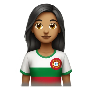 Portuguese girl with portuguese flag shirt  sticker
