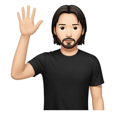 Keanu Reeves raising his hand up sticker