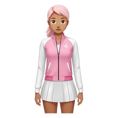 Lululemon pink shirt and short white jacket and white skirt  sticker
