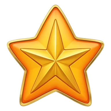 A star coin coin is yellow and star is orange sticker