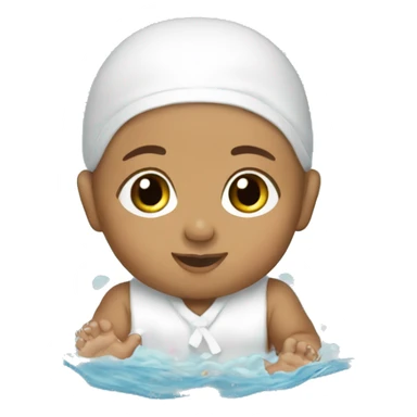hispanic baby catholic baptism in water sticker