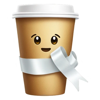 Starbucks cup with a white ribbon around it sticker