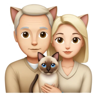 mom and dad and siamese cat sticker
