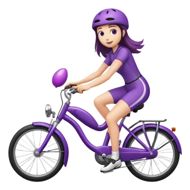 Girl holding egg plant riding a bike sticker