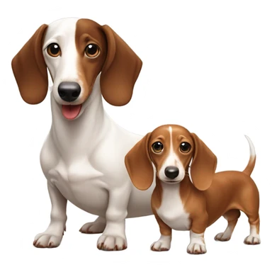 white Dachshund and brown Dachshund sticker