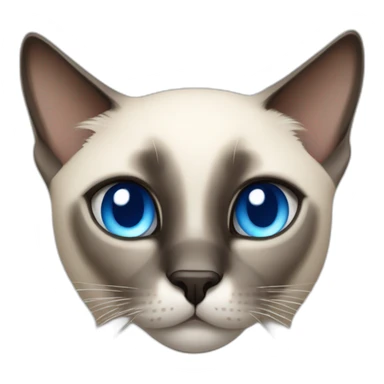 Siamese cat, blue eyes, a white spot on the muzzle slightly elongated to the forehead sticker