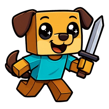 Extract every character from the picture. character including the clothes and accessories they are wearing, and place on a transparent background. Keep the original style and appearance exactly the same. and separately give me the each character picture. There is 3 character in this image. there is two dog

 sticker