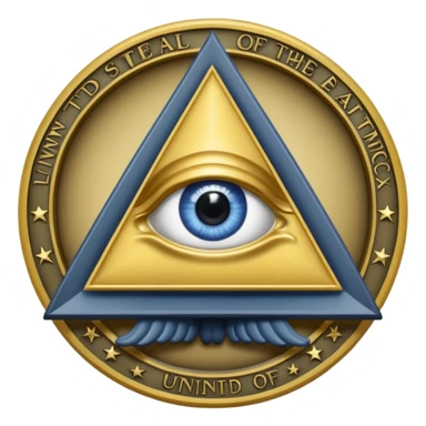 Great seal of the United States of America, the eye into triangle, illuminati symbol sticker