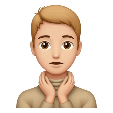 Person with hands around their neck sticker