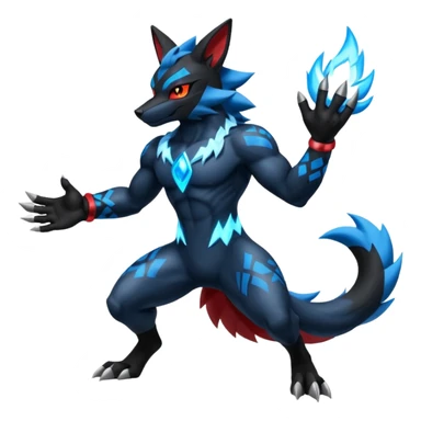 Lucario-Zeraora-Zoroark-fusion sticker