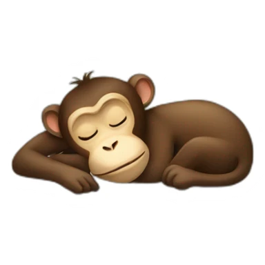 Monkey sleeping in bed sticker