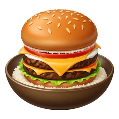 I want a burger patty without bun, lettuce, cheese, tomato, etc on a bowl of rice.  sticker