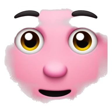 Pink smiley face with eyelashes  sticker