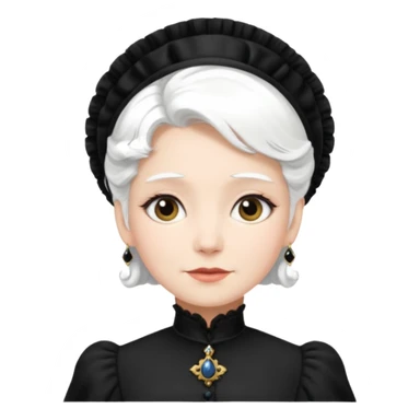 victorian lady face with white hair sticker