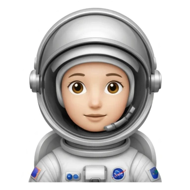 Astronaut in white EVA suit with silver visor helmet sticker