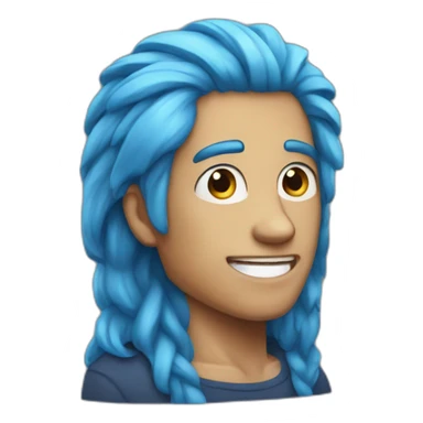 A men wih blue hair sticker