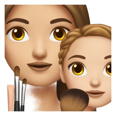 Makeup kit and a white girl with Brown hair sticker