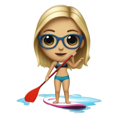 white girl paddle boarding  sticker