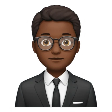 black man in suits wearing glasses sticker