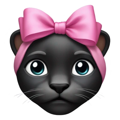 black panther with pink bow on head sticker
