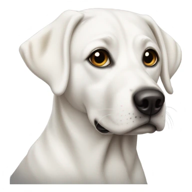 White lab with black spot of right eye sticker