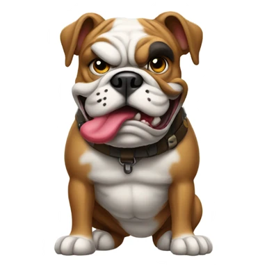 Bulldog with a shotgun sticker