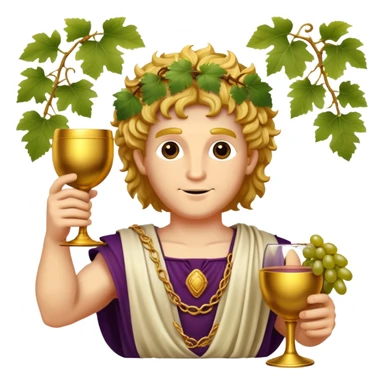 Bacchus Roman god of wine with grape vines and goblet sticker
