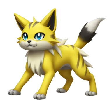 Yellow lombax-Zeraora-Renamon-cat full body sticker