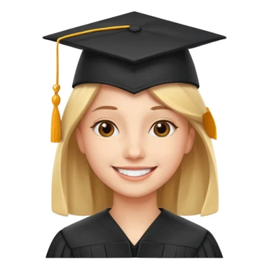 smiling student with graduation cap sticker