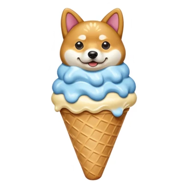 Shiba Jasper chocolate vanilla swirl ice cream cone sticker