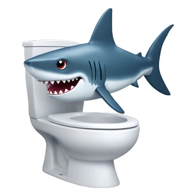 shark with skibidi toilet sticker