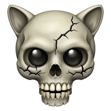Zombie cat skull sticker