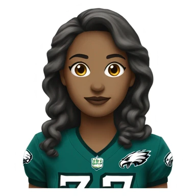  female wearing Philadelphia Eagles jersey sticker