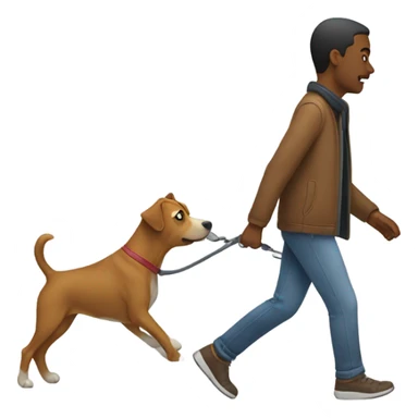 Person getting pulled by dog while walking sticker