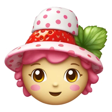 hello kitty with a strawberry shaped hat sticker