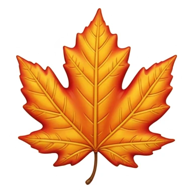 A cute 3D emoji of a fall leaf sticker