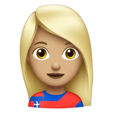 Blond girl with serbia flag sticker
