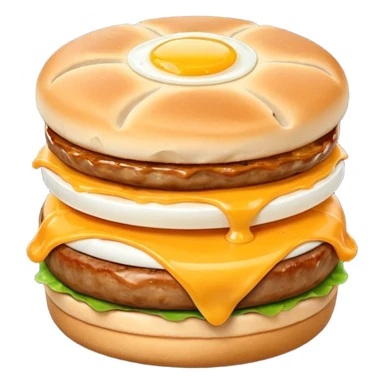 Egg mcmuffin egg sausage cheese in an existing muffin sticker