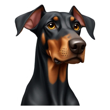Doberman grown color  sticker