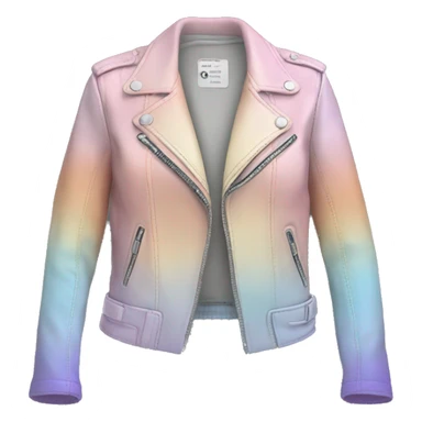 Realistic isolated pastel ombre open fashion leather jacket.. sticker