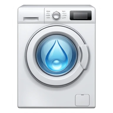 create an icon for white washing machine with big water drop in front sticker
