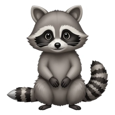 Create a single emoji of a Raccoon in full body, shown at a slight side angle in a natural, characteristic pose. Cute and stylized like an emoji, but clearly recognizable
 sticker
