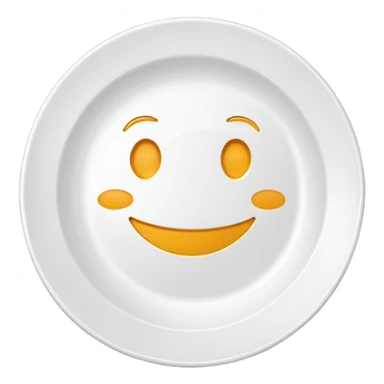 clean empty plate with a happy face, no leftover food, clear and friendly sticker