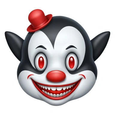 orca as an evil clown sticker