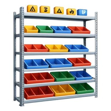 storage rack or shelf representing Lagerplatz storage location sticker